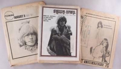 Rolling Stone #39 - August 9, 1969 ~~ death of Brian Jones, Stones ~~ LOT of 3