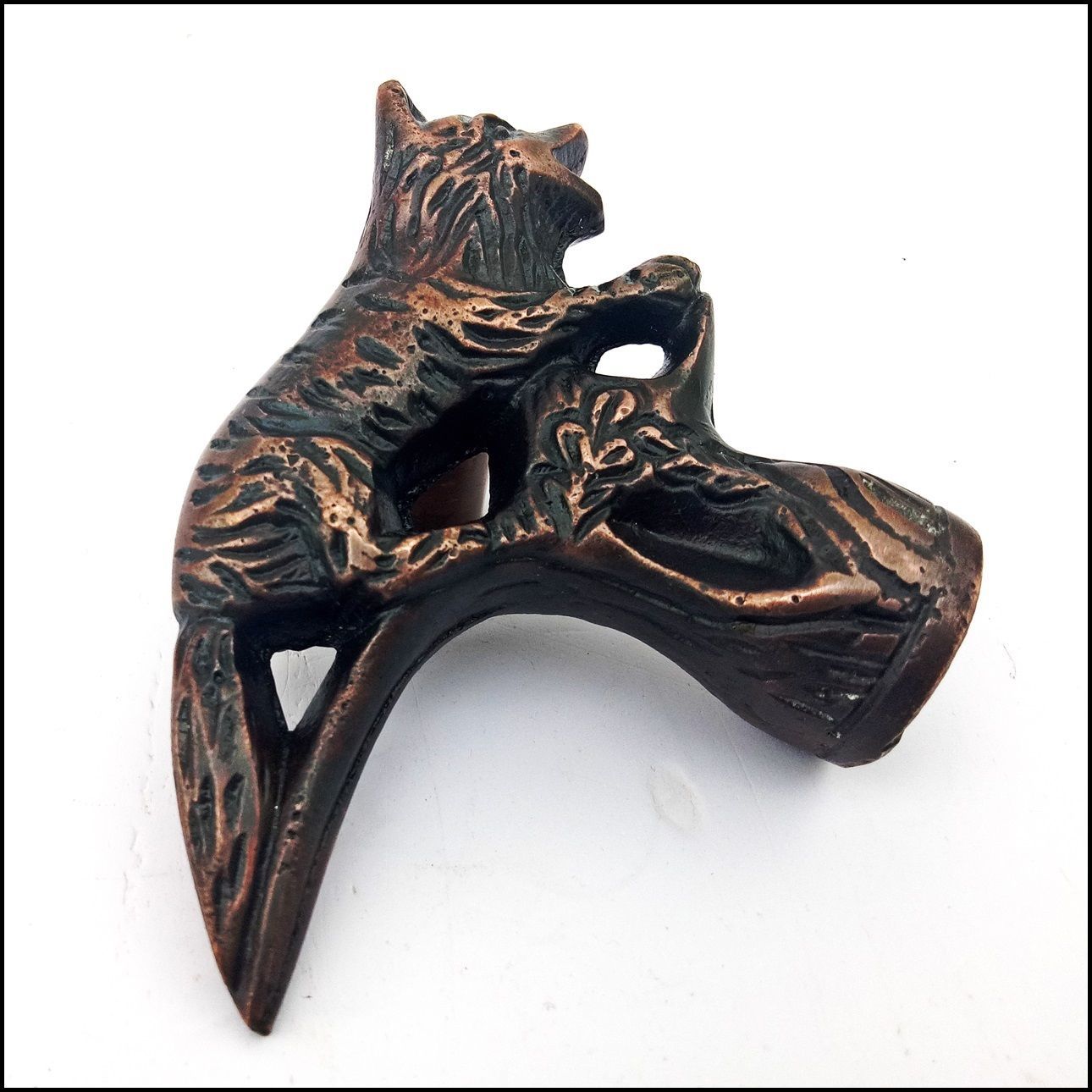 ANTIQUE FOX VINTAGE HANDLE FOR WALKING STICK WOODEN C… Gem