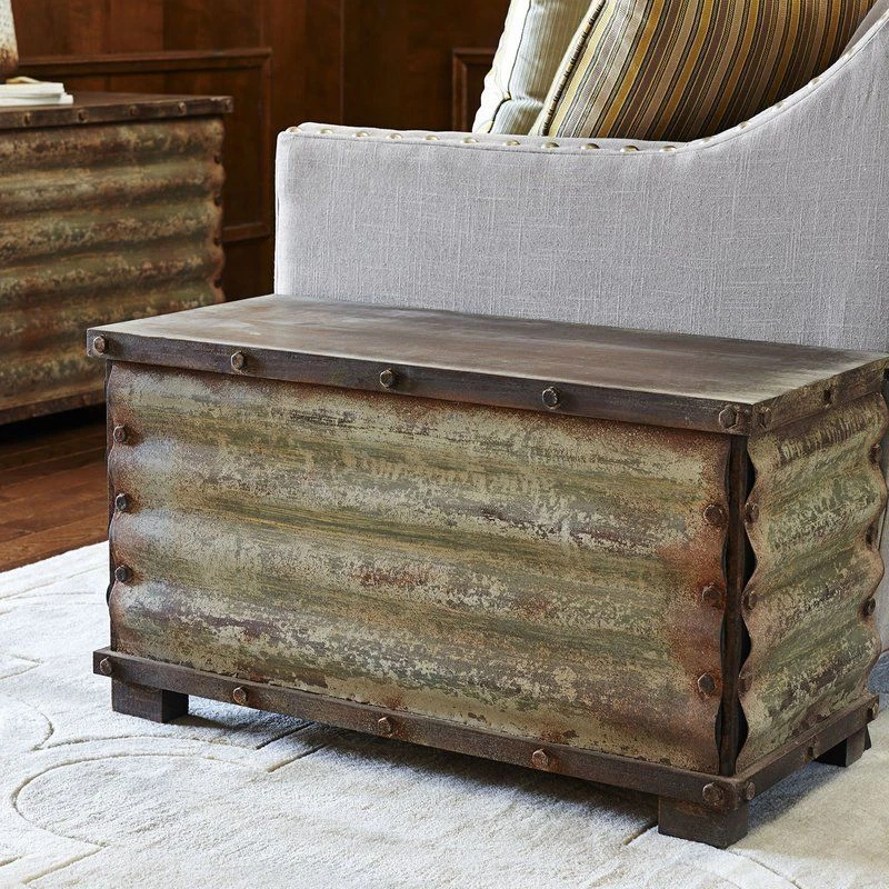 Rustic trunk end table deals