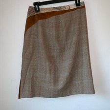 Harve Benard Women's Wool/Silk/Cotton plaid skirt size 8 GORGEOUS