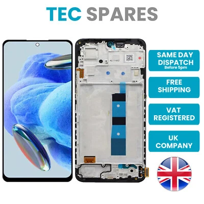 TECSPARES Xiaomi Redmi Note 12 4G Screen TFT Display Touch 23021RAAEG 23021RAA2Y FRAME