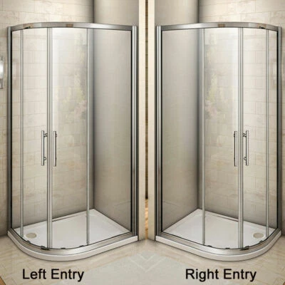 Offset Quadrant Shower Enclosure Corner Cubicle Door and Tray-800/900/1000/1200