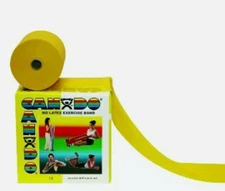 5 ft of YELLOW Cando Exercise Band Physical Therapy Latex-free  ( THERABAND ) 