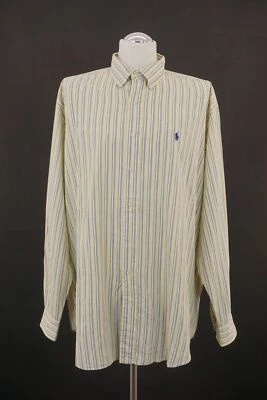 Ralph Lauren Blake Freizeit Hemd XL gelb blau gestreift Langarm Button-Down B192 - Bild 1 von 4