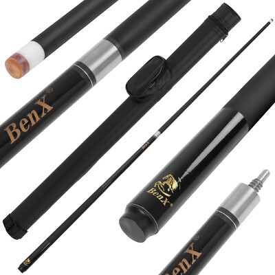 57'' 2-Piece Carbon Fiber Billard Pool Cue Sticks Kit 13mm Tip Snooker w/ Case