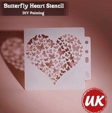 Butterfly Heart Memorial Template Plastic Stencil Painting Embossing Craft Arts