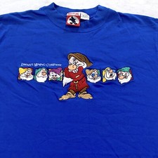 vtg 90s DWARFS MINING COMPANY EMBROIDERED DISNEY T-Shirt M/L snow white  the 7