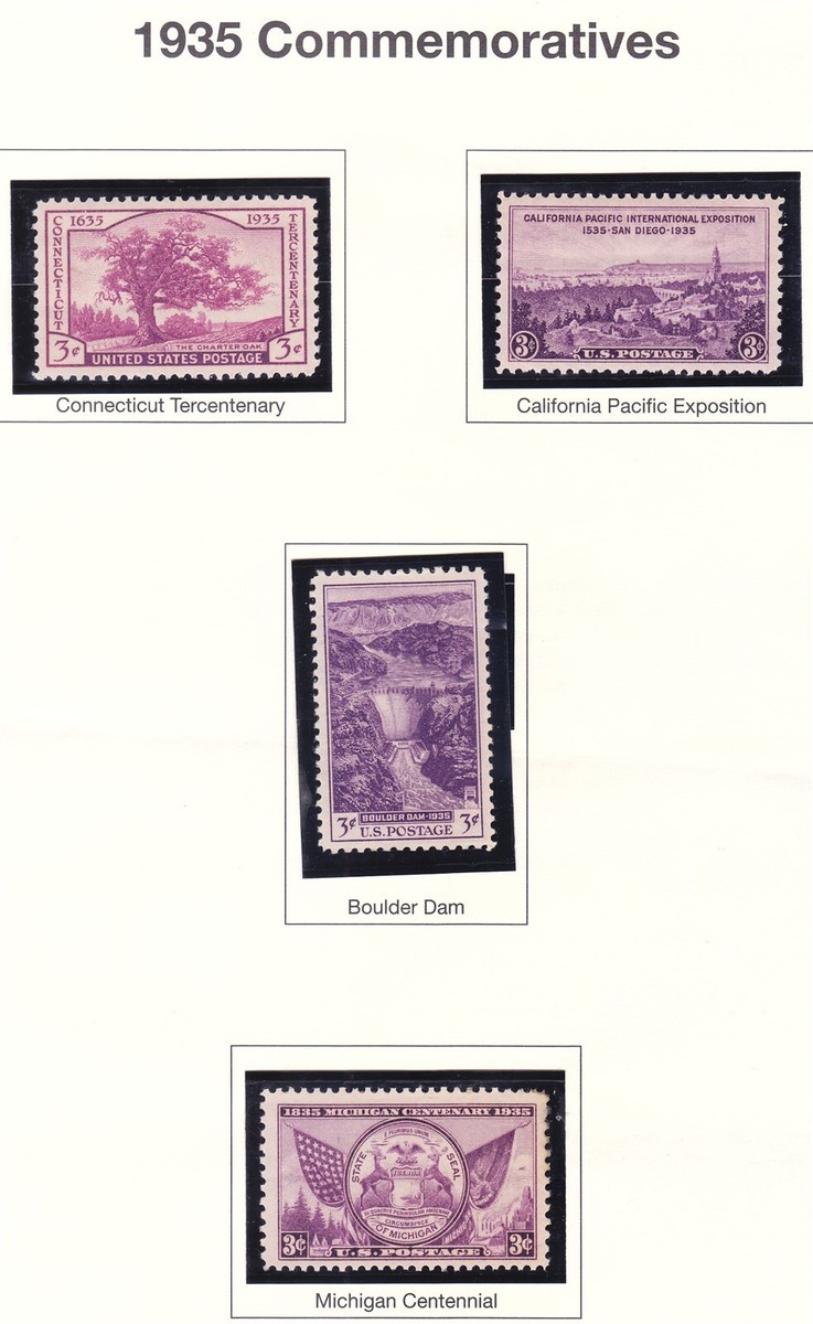 US 1935 Year Commemorative Full Set Mint Never Hinged w/Original