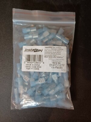 Metra Blue Nylon Female Quick Disconnect 16-14 Gauge .187 - 100 Pack - 1 X Quick