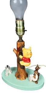 Vtg 70s Pooh Bear Child’s Room Lamp Nursery Light Roo Eeyore Piglet