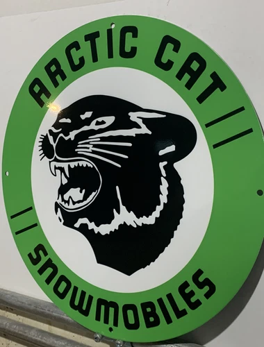 Vintage Style Cat Snowmobiles Oil  Steel Metal  Top Quality Heavy  Sign