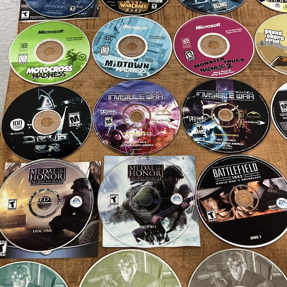PC Video Game Disc Lot Warcraft, Grand Theft Auto, Diablo, Call Of Duty, Etc… - Image 3 of 4