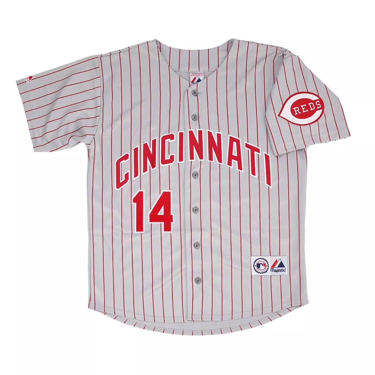 PETE ROSE  Cincinnati Reds 1967 Home Majestic Baseball Throwback