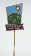 Croatia Mountaineering PD. BILO - GORA Bjelovar KASUN, vintage pin badge 1960s !