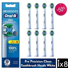 Image of NEW ORAL-B Pro Precision Clean Toothbrush Heads X-Shape Bristles White Pack of 8
