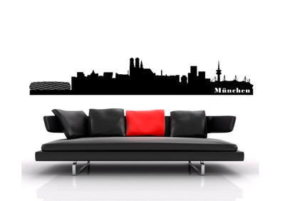 WandTattoo München Munich City Stadt Skyline Wohnzimmer Schlafzimmer WST11