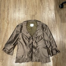Watters  Watters Iridescent Brown Raw Silk jacket, Mother Of The Bride, Sz 15