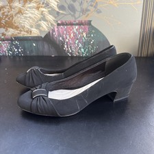 Women  s Black Pumps with Decorative Buckle, Unworn, Size 7