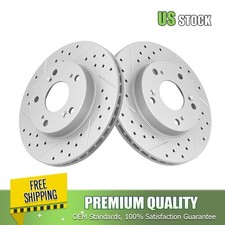 Front Drilled and Slotted Brake Rotors for 2004-2011 Honda Civic CR-Z Acura RSX