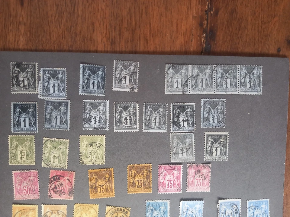 Lot +300 timbres Type  Sage allégorie oblitérés France avec défauts - 2ème choix - Photo 3/4