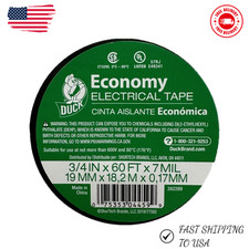 Duck Brand Economy Electrical Tape, 3/4-Inch by 60 Feet, Single Roll, Black