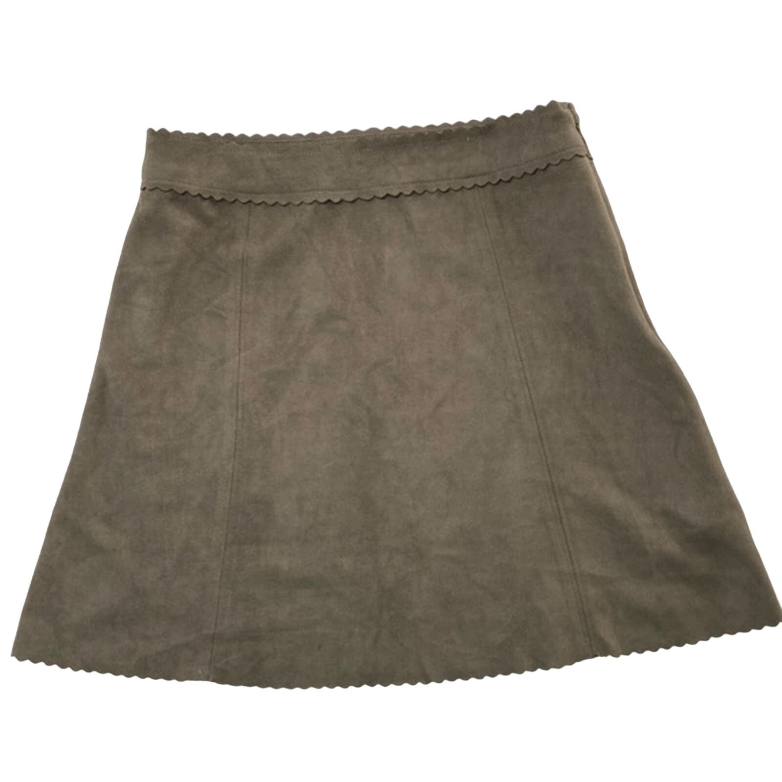 Altar’d State High Waisted Faux Suede Olive Mini Skirt Medium