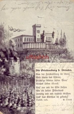 DIE FRIEDENSBURG b. DRESDEN GERMANY Verse by Dietrich 1911