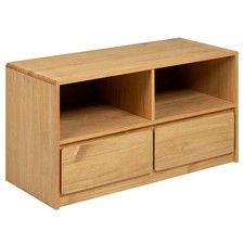 TV Cabinet Storage Stand Media Unit Oak Solid Wood Pine vidaXL