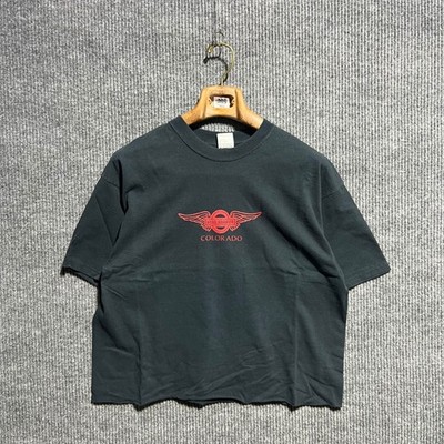 Vintage Road Warrior Colorado T Shirt Mens Large Black  Eagle Cropped Biker HD