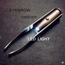 1pc Tweezer with Led Light Hair Removal clip for Eyebrow Eyelash pointed Plucker