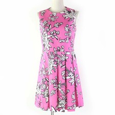 RED VALENTINO Ladies Skirt Dress Floral Design Sleeveless Pleated Pink Size 42