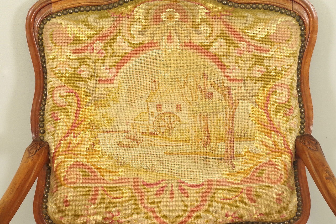 Regency style armchair with petit point tapestry thumbnail 6