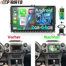 DaB+ 2+64GB Android 15 Autoradio GPS Navi Carplay FM RDS Für VW Amarok 2010-2021