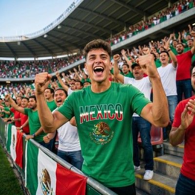Mexiko Flagge Fußball Erbe Land Stolz Grafik T-Shirt