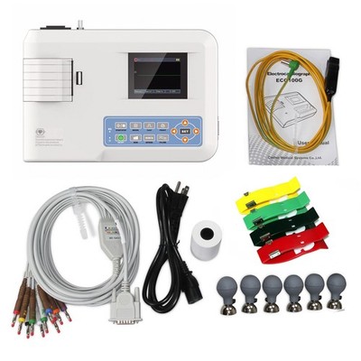 1-Channel 12-Lead Digital EKG Machine - Medical ECG100G Electrocardiograph