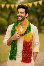 Men’s Mehndi Wedding Dupatta Scarf Shawl Fancy premium Resham Chunni Stole