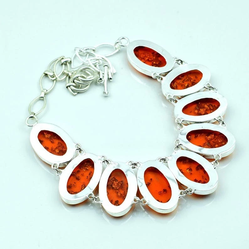 Baltic Amber Gemstone Handmade 925 Sterling Silver Jewelry Necklace Size-17-18" - Image 4 of 4