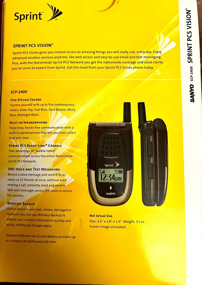 Sanyo SCP-2400 Phone - Sprint PCs Vision Box w/Manual & Power Supply - Image 2 of 4