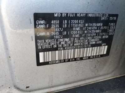 Speedometer Cluster US Market CVT Fits 17 LEGACY 37412