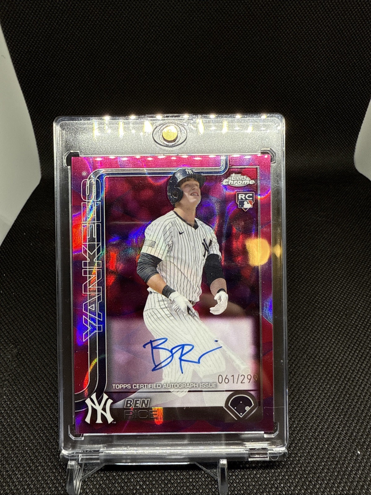 2025 Topps Chrome - Rookie Autographs Ben Rice #RA-BR Purple Refractor /299