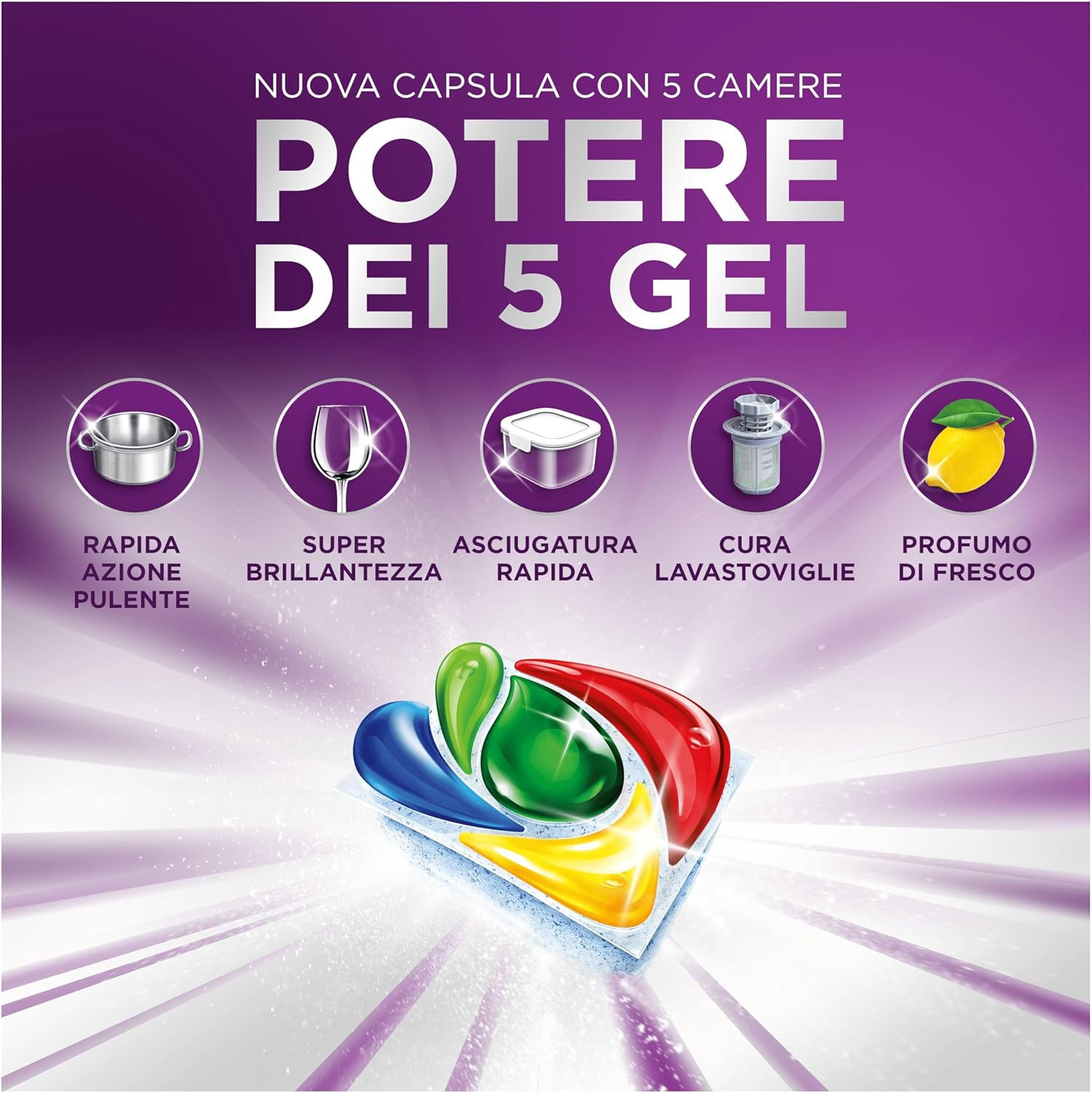 Fairy 30 Minuti Miracle Detersivo Lavastoviglie 90 Capsule Limone - 3