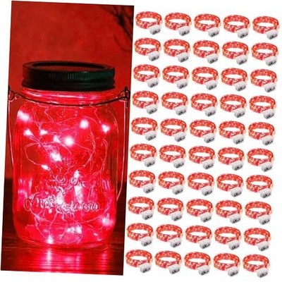  Pack Fairy Lights Battery Operated, 7ft 20 Mini LED Fairy String Lights 50 Red