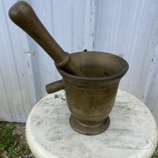 Ancien mortier en bronze À Une Anse , avec pilon