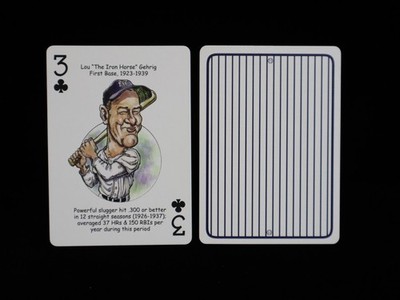 Lou Gehrig New York Yankees ''3 of Clubs'' Hero Decks Playing Card Edition 11