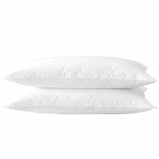 Machine Washable Bed Pillows, 2 Pack 20x26, Soft Thin, White