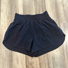 Lululemon Women's Black Athletic Running Shorts Elastic Waist Solid 3" Inseam