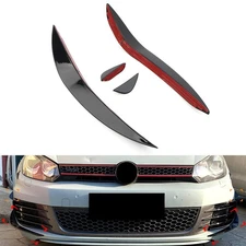 For VW Golf 6 MK6 Front Bumper Lip Splitter Spoiler Side Canards Air Vent Trim