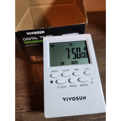 1pc VIVOSUN 7-Day Digital Programmable Timer   Dual Outlet Electric Timer Switch