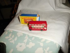 Vintage Matchbox #5 London Bus BP Visco-Static Mint Box shows a little wear