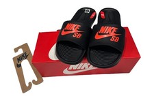 Nike Victori One Slide - Black red orange logo sandal slip ons men Size 6 And 7